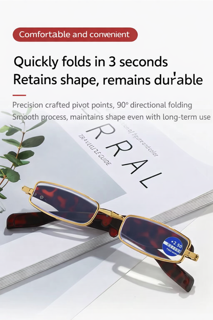 Gafas de lectura plegables: lectores de bolsillo portátiles con rotación de 360° y luz azul anti-azul para hombres y mujeres – Compactas y cómodas de alta definición