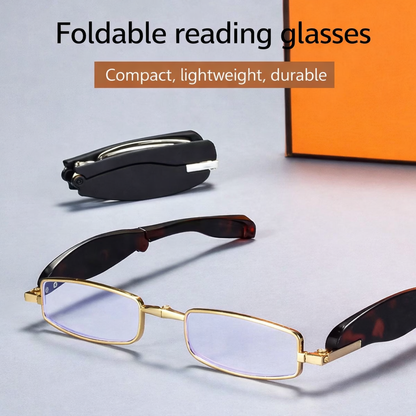 Gafas de lectura plegables: lectores de bolsillo portátiles con rotación de 360° y luz azul anti-azul para hombres y mujeres – Compactas y cómodas de alta definición