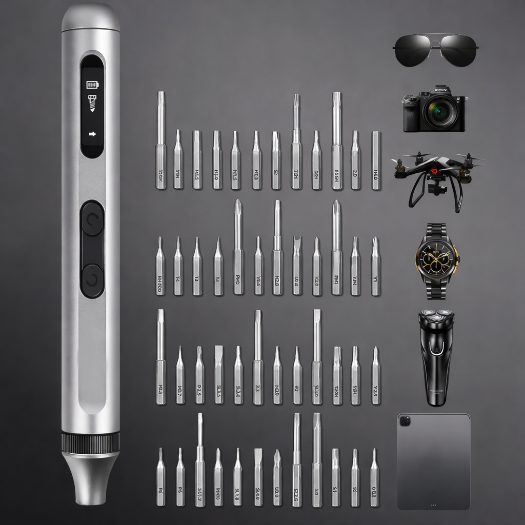 50-in-1 Electric Screwdriver Set – Magnetic Cordless Mini Screwdriver with OLED Display
