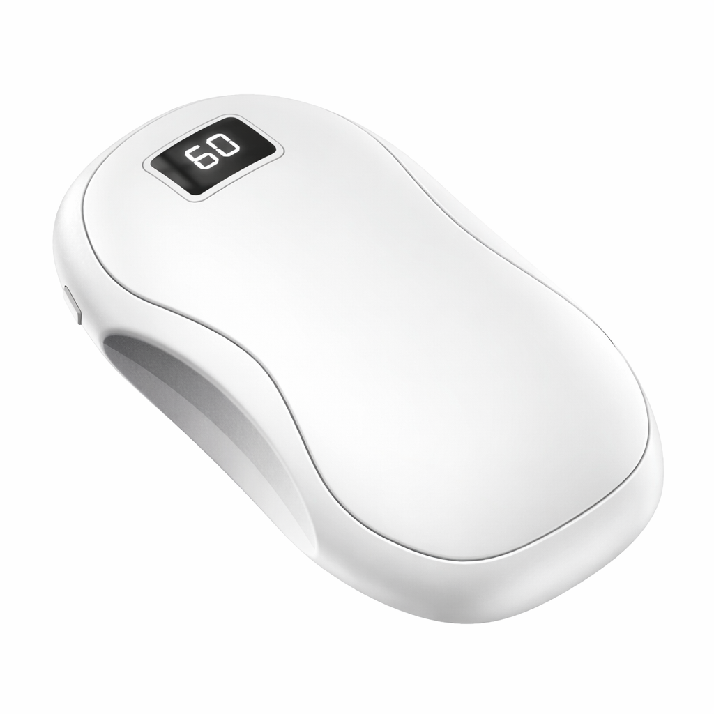 Aquecedor de Mãos Portátil 2 em 1 e Power Bank de 3500mAh – Aquecimento Ajustável de 3 Níveis, Ecrã Digital, Proteção Contra Sobre-aquecimento – Aquecedor de Bolso Compacto para Atividades ao Ar Livre