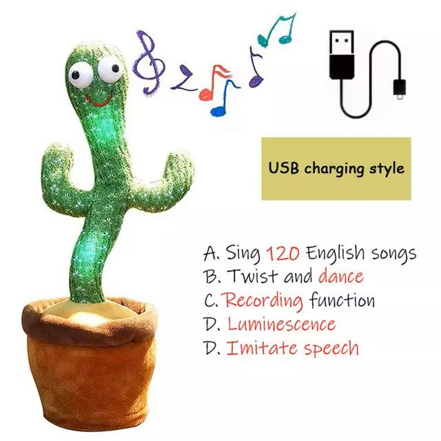 Cactus Bailarín Repite lo que dices – Peluche Electrónico que Canta y Habla