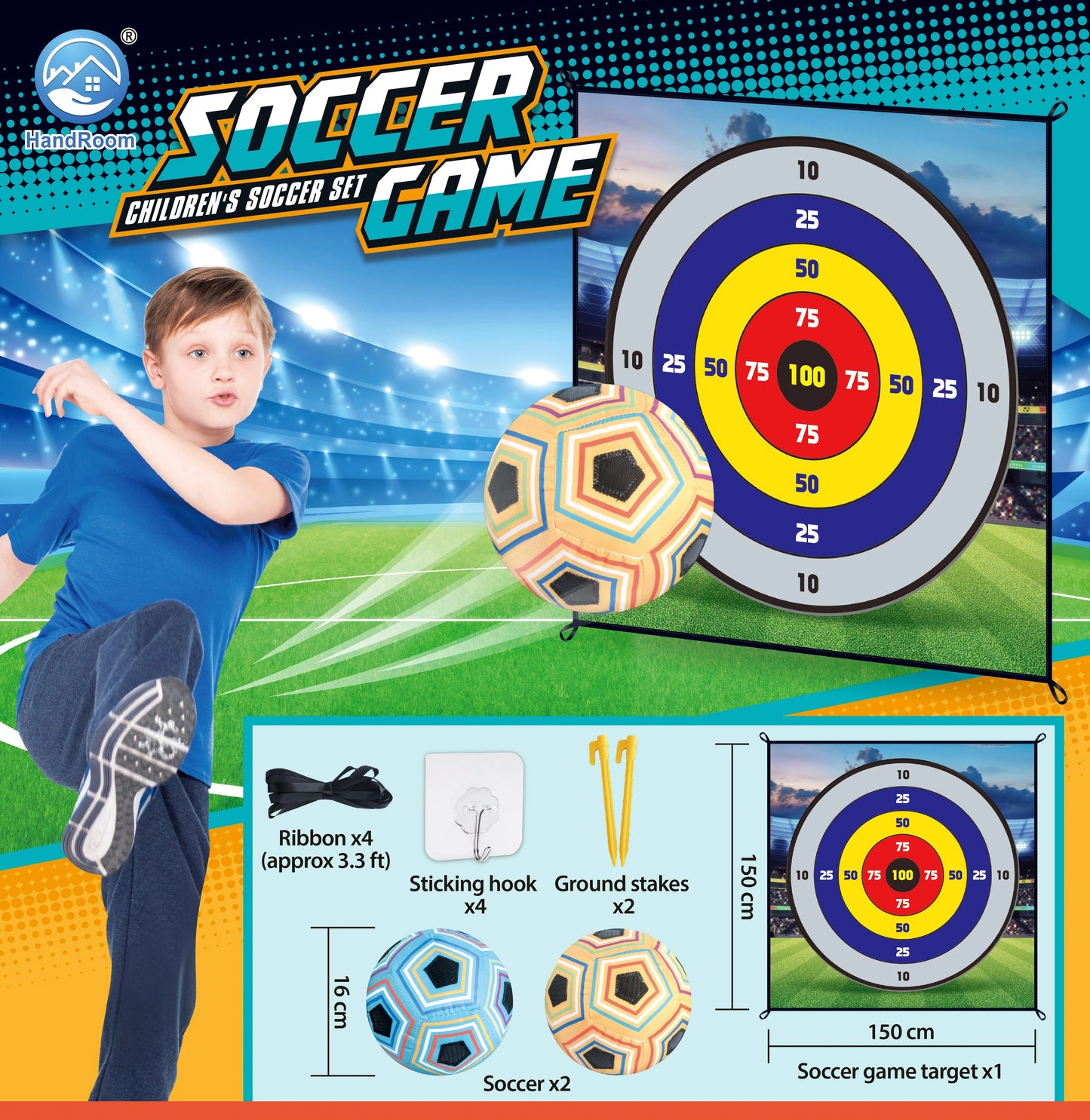 Juego de portería de fútbol para niños para jugar en interiores y exteriores