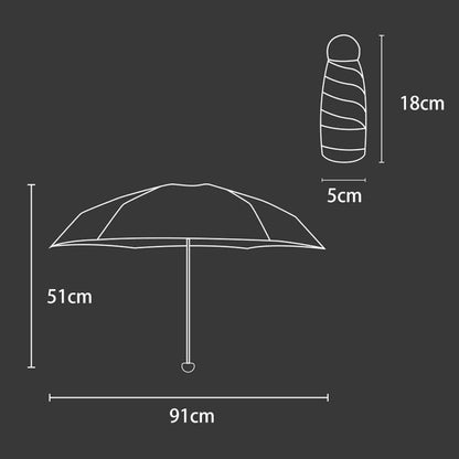 Mini Guarda-chuva de Bolso com Estojo Protetor em Cápsula