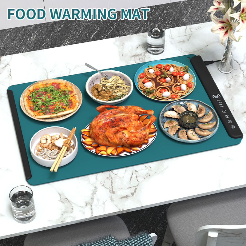 Tapete Elétrico Dobrável para Aquecer Alimentos 2025 – Tabuleiro de Aquecimento Rápido de Silicone – Controlo Inteligente de Temperatura e Desligamento Automático