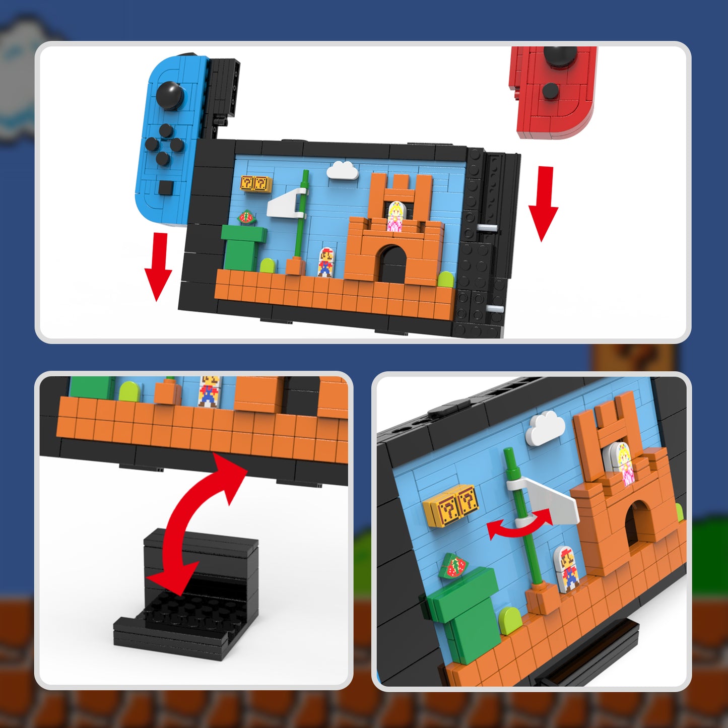DIY Handheld Gaming Console MOC Building Block Set – Creative Switch Model Toy – Unique Gift for Gamers & Kids