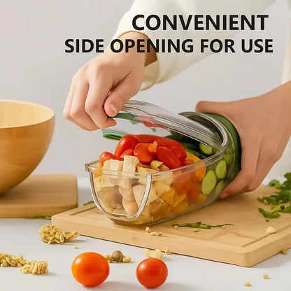 Recipiente Portátil à Prova de Fugas para Salada com Abertura Lateral e Compartimento para Molho