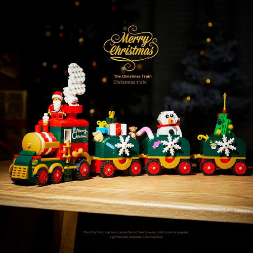 Bloques de construcción de trenes de Papá Noel