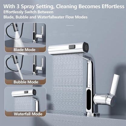 Digital Temperature Display Pull-Out Basin Faucet