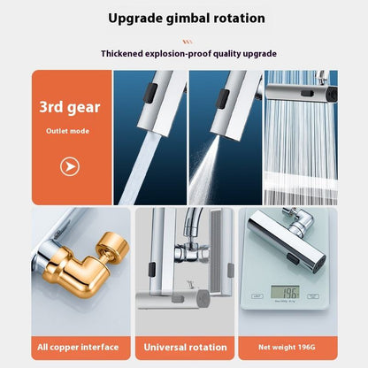 Boquilla de extensión de grifo giratoria universal con aireador a prueba de salpicaduras