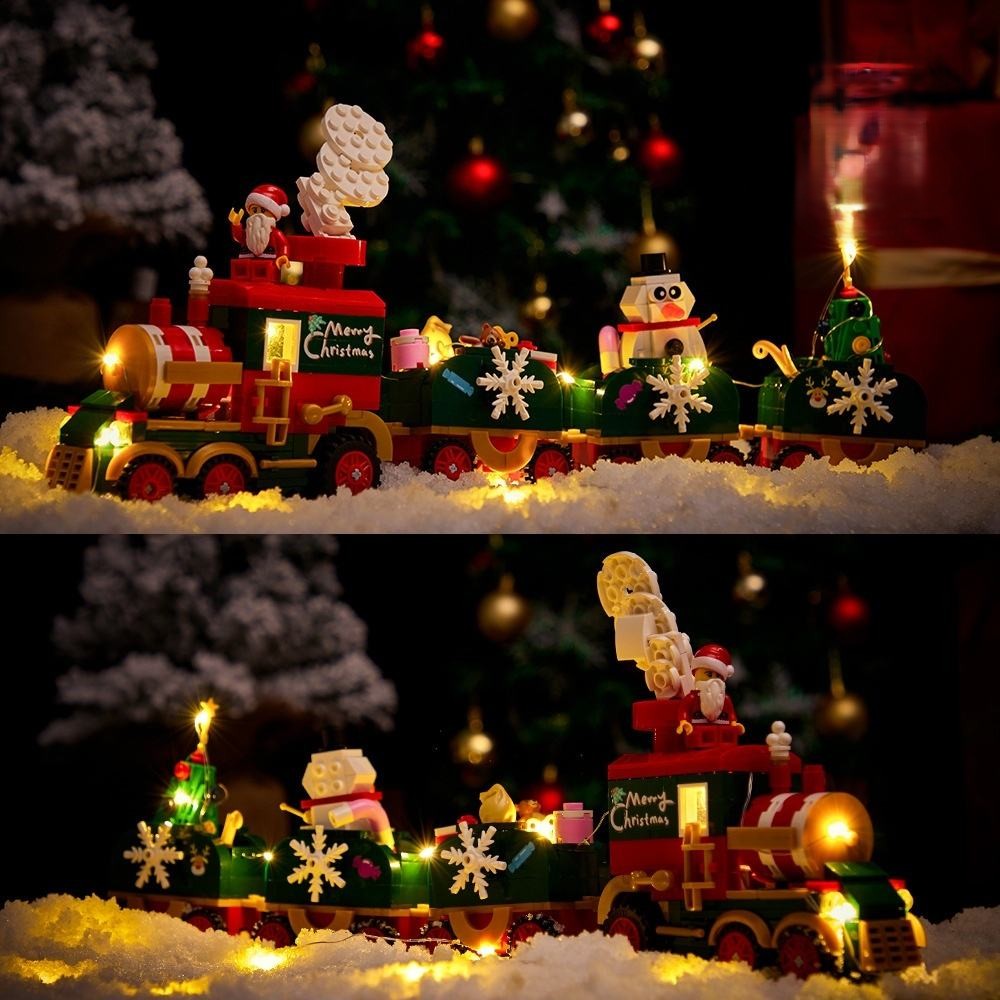 Bloques de construcción de trenes de Papá Noel