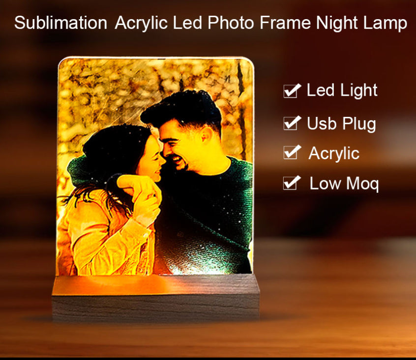 Luz Noturna Personalizada com Foto - Candeeiro de Secretária LED Acrílico Personalizado