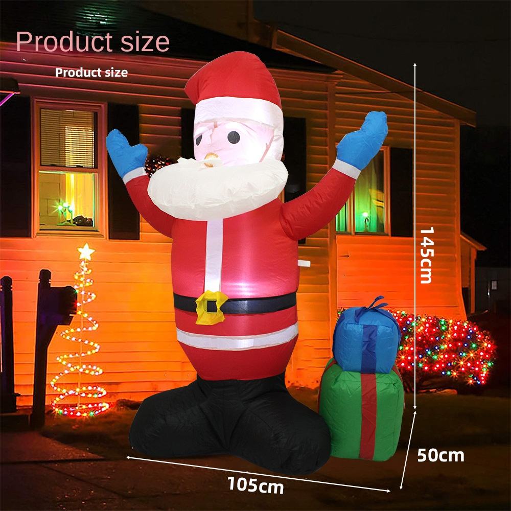 Decoração de Pai Natal Insuflável Gigante de Exterior – Exibição Festiva de Natal Insuflável