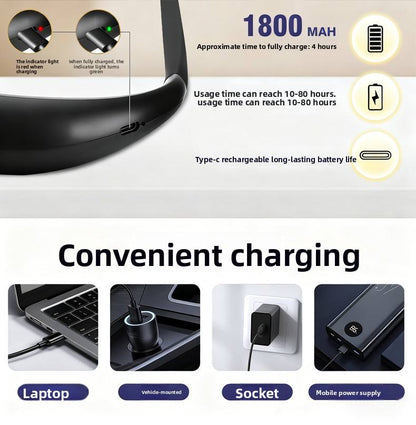 Rechargeable LED Neck Reading Light - Hands-Free Eye Protection Book Light