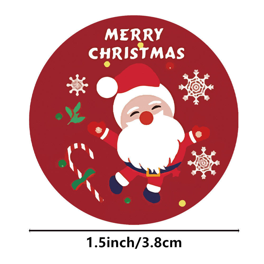 Rolo de autocolantes decorativos Feliz Natal - 500 unidades
