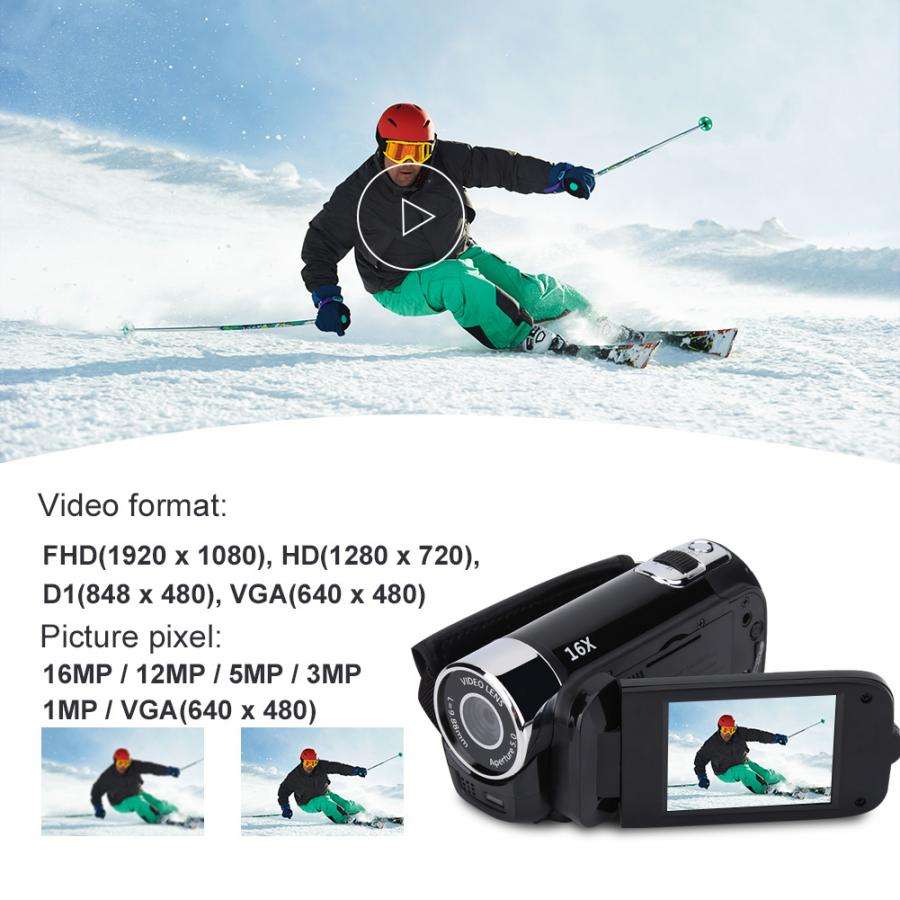 Câmara de Vídeo Digital Full HD 1080p com Ecrã Rotativo