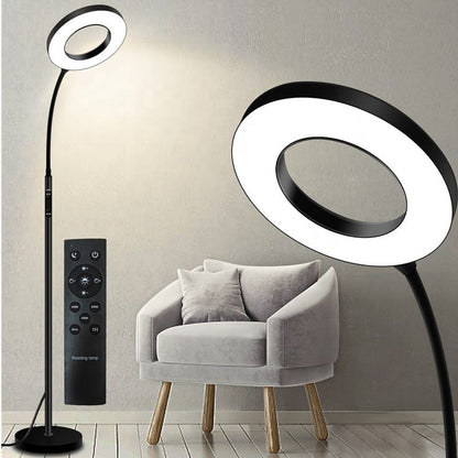 Lámpara de pie LED moderna con control remoto y temperatura de color ajustable