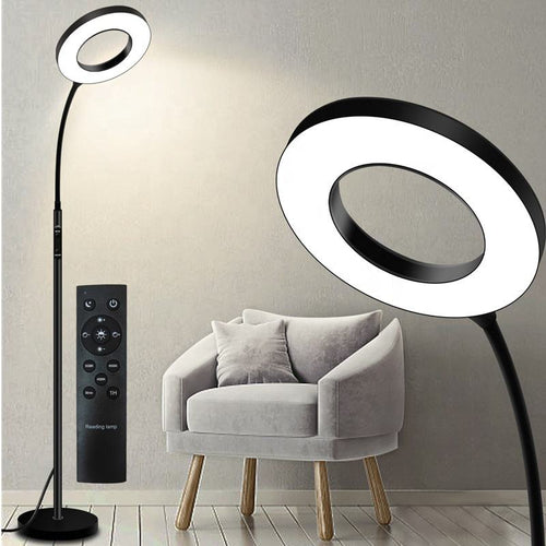 Lámpara de pie LED moderna con control remoto y temperatura de color ajustable