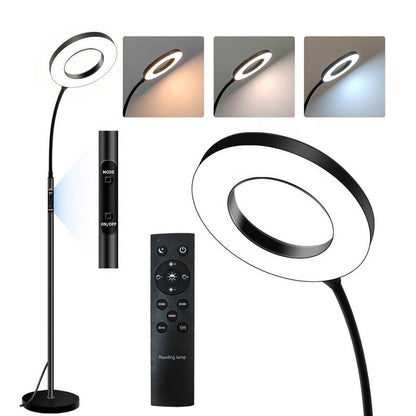 Lámpara de pie LED moderna con control remoto y temperatura de color ajustable