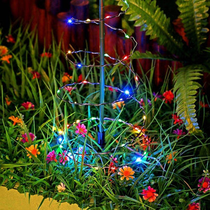 Luzes Solares em Espiral para Árvore de Natal – Decoração de Caminho de Jardim LED Exterior