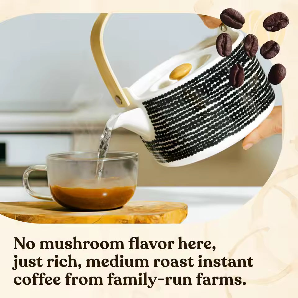 Mezcla de Café Instantáneo con Hongos Orgánicos
