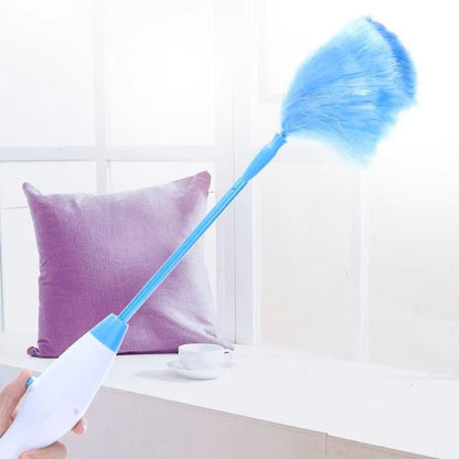 Plumero giratorio eléctrico 360, cepillo de limpieza ajustable, funciona con pilas, plumero instantáneo para persianas, muebles y ventiladores de techo