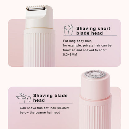 Aparador de Pelo Corporal e Facial Elétrico 2 em 1 para Mulher (À Prova de Água, Duas Cabeças)