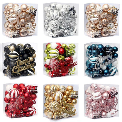 Enfeites de Natal para Pendurar – Conjunto de Bolas Coloridas de 6 cm