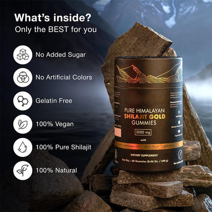 Gomitas orgánicas de Shilajit del Himalaya