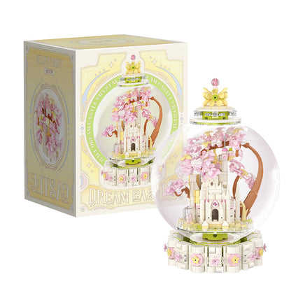 Enchanted Crystal Castle Building Set – Fantasy Rotating DIY Display Globe