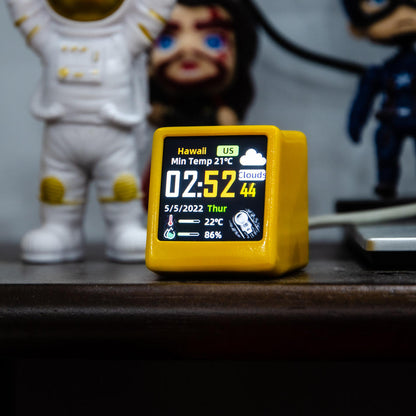 Reloj despertador inteligente con Wi-Fi, pantalla de clima y animación GIF