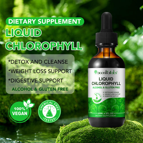 Acentiallabs Original Liquid Chlorophyll Drops – 100% Natural Vegan High Potency – Supports Digestion, Gut Health & Internal Deodorant