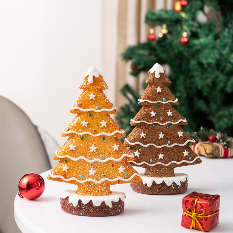 Adornos de Navidad de Jengibre para Árbol - Decoración de Mesa y Estantería Navideña