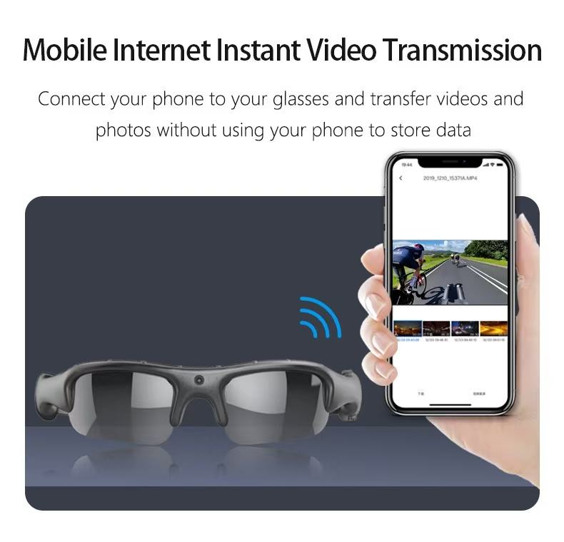 Óculos Inteligentes de Câmara HD – Óculos de Sol Bluetooth Sem Fios com Reprodução de Música e Atendimento de Chamadas – Óculos de Gravação de Vídeo para Desporto e Viagem