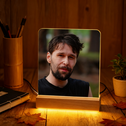 Luz Noturna Personalizada com Foto - Candeeiro de Secretária LED Acrílico Personalizado