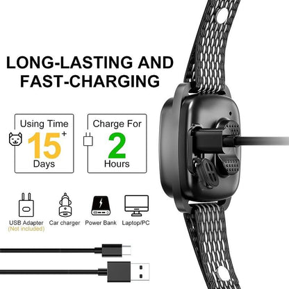 Rechargeable Anti Bark Collar - No Shock Smart AI Chip - Color Screen & Dual Vibration Modes