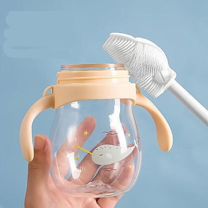 Escova de limpeza de garrafas e copos em silicone de cabo comprido