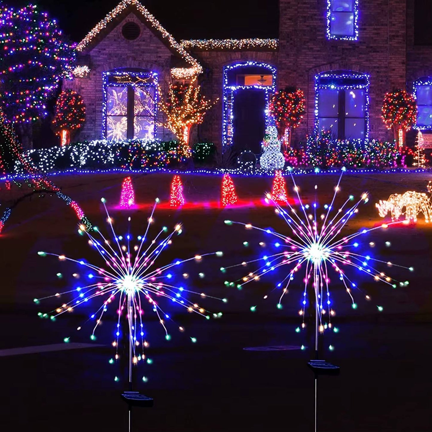 Luces LED de cadena tipo fuegos artificiales – Luces retro de hadas en forma de esfera para Navidad y decoración de jardín exterior