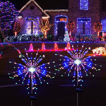 Luces LED de cadena tipo fuegos artificiales – Luces retro de hadas en forma de esfera para Navidad y decoración de jardín exterior