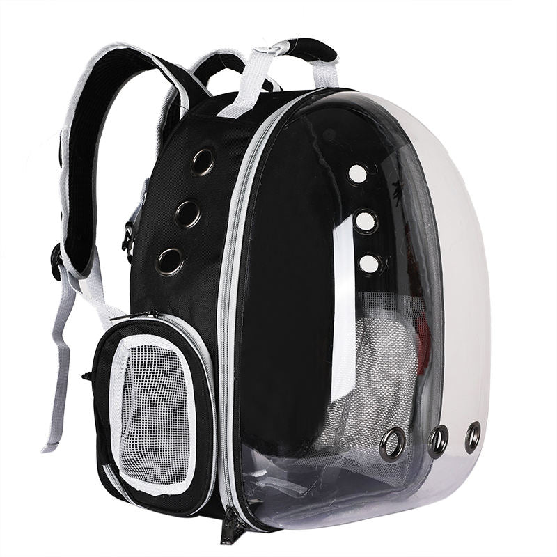 Mochila Transparente e Respirável para Animais de Estimação - Transportadora de Viagem Expansível para Cães e Gatos Pequenos