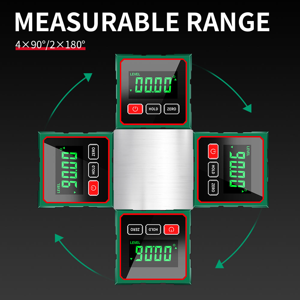 360° Magnetic Digital Angle Finder with Electronic Laser | Rechargeable Inclinometer Level Box