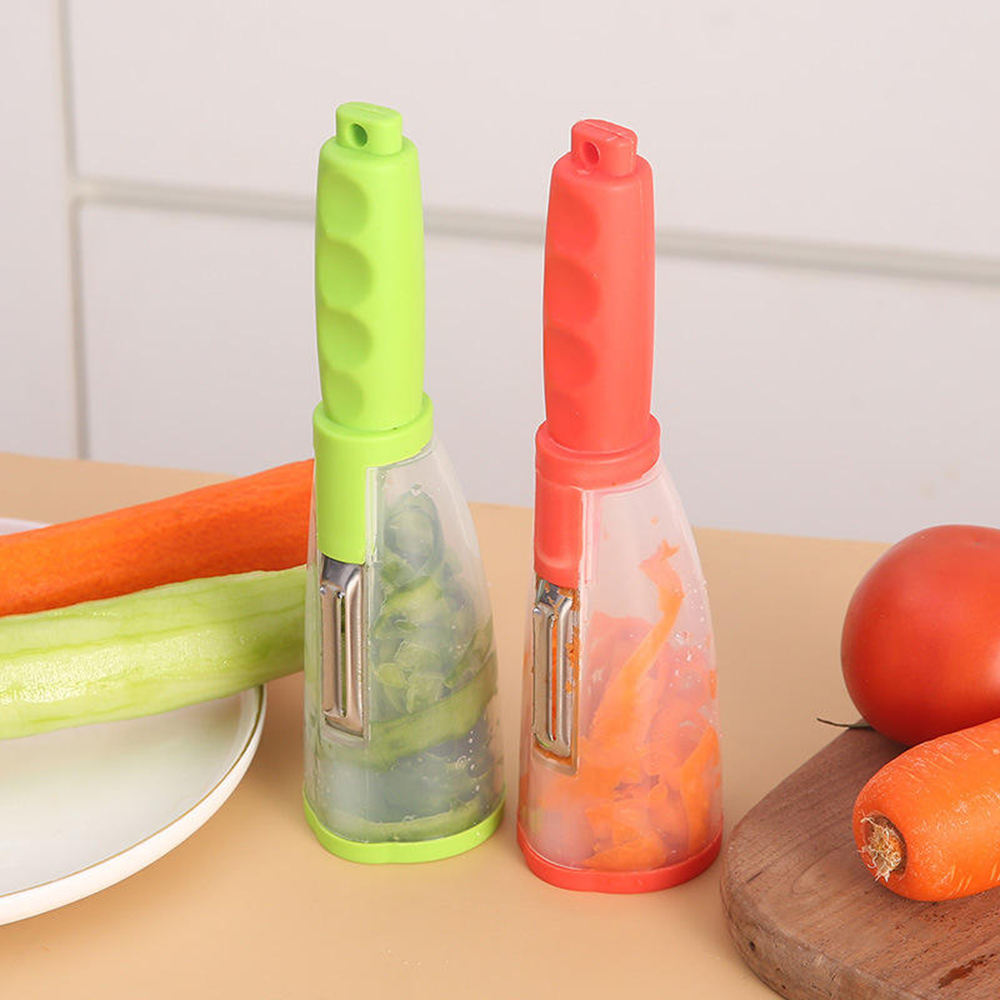 Descascador de Legumes e Frutas com Recipiente para Cascas Integrado