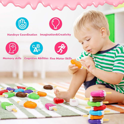 Set de juguetes para emparejar el alfabeto de helados Montessori