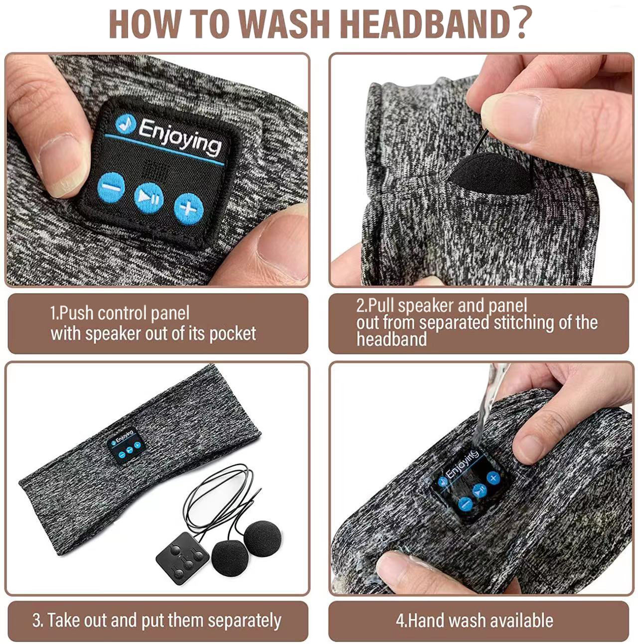 Fita de Dormir Bluetooth com Auriculares Sem Fios