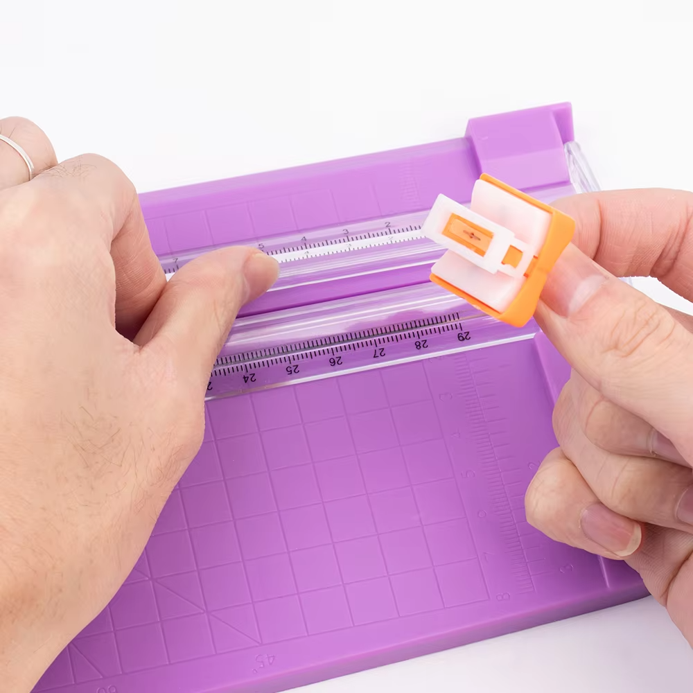 Cizalla de papel manual mini A4 - Cortador de papel portátil con cuchilla de seguridad para oficina, escuela y manualidades