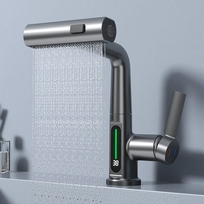 Digital Temperature Display Pull-Out Basin Faucet