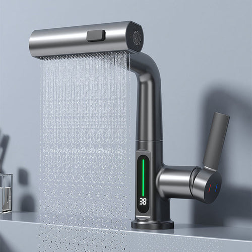 Digital Temperature Display Pull-Out Basin Faucet