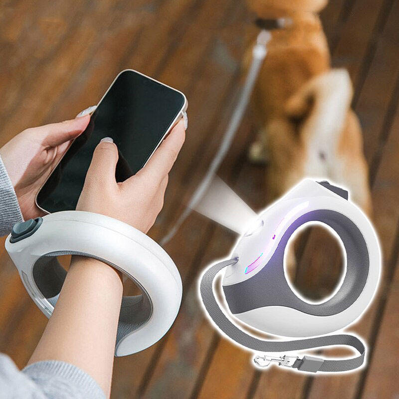 Rechargeable LED Retractable Dog Leash