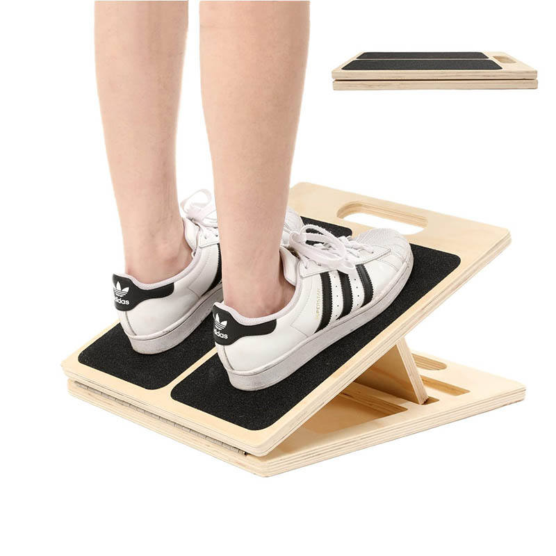 Adjustable Wooden Calf Stretch Slant Board (5 Levels)