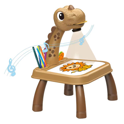 Mesa de Desenho Projetor Dinossauro – Brinquedo de Esboço e Pintura para Crianças
