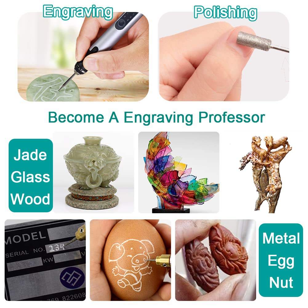 USB Charging Engraving Pen - Cordless Mini Engraver with 3-Speed Control for Metal, Glass, Wood, and Jewelry